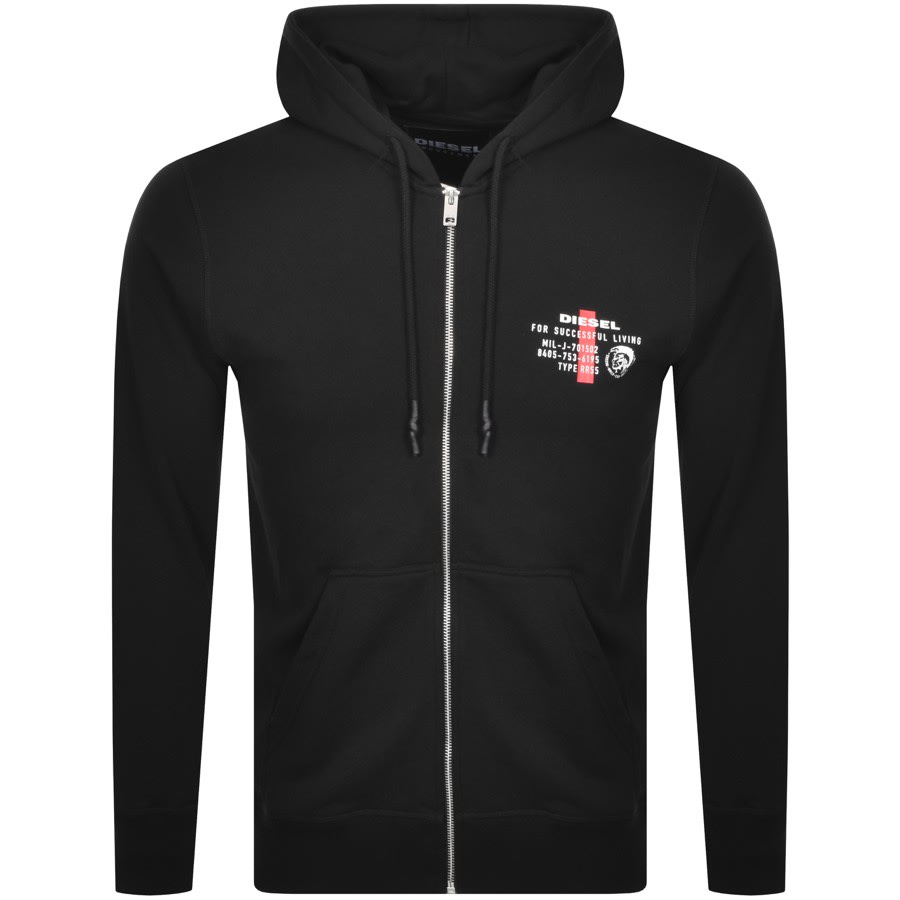 Alternative Image for ProductDiesel Brandon Zip Hoodie Black1
